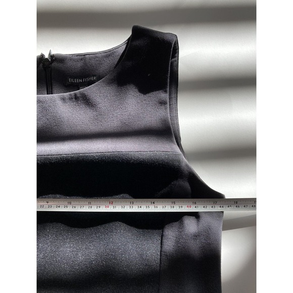 EILEEN FISHER Charcoal Stretch Color Block Boat Neck Sleeveless Dress Size 6 - Picture 7 of 8